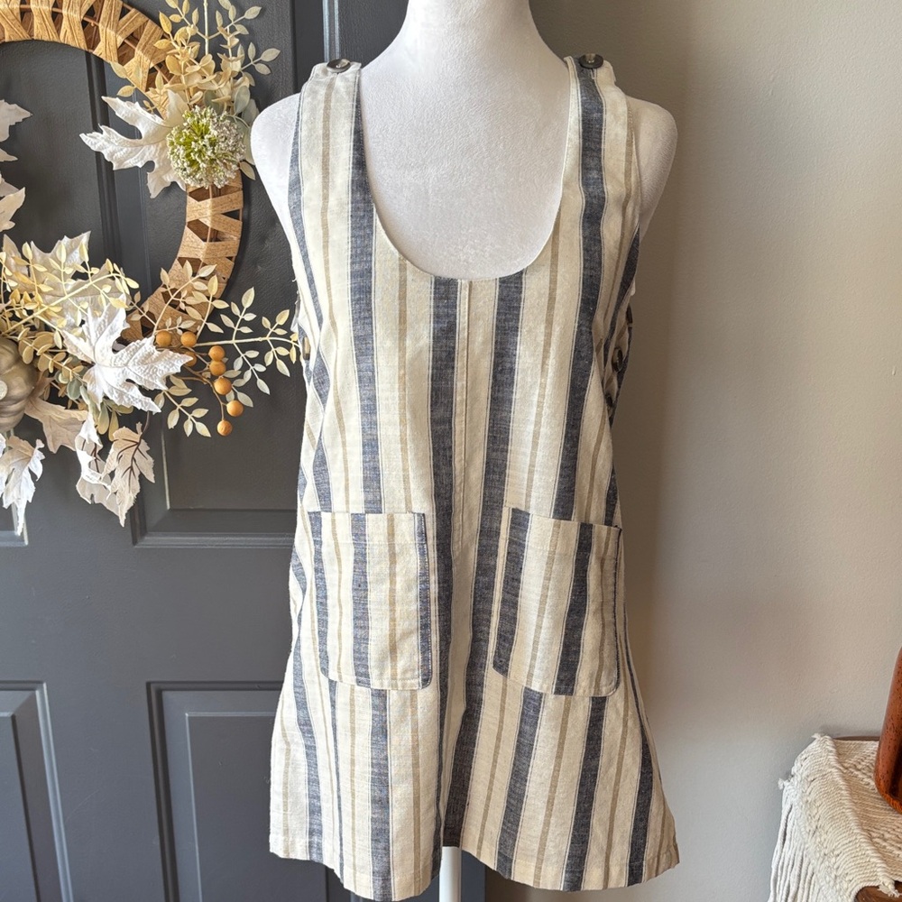 Altar'd State Cream and Gray Mini Dress